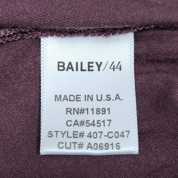 Bailey 44 Plum Ruched One Cold Shoulder Asymmetrical Long Sleeve Top - Size S - Picture 6 of 8